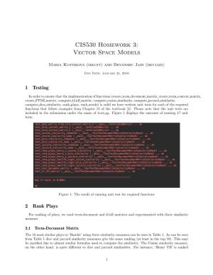 CIS530 Homework 3: Vector Space Models