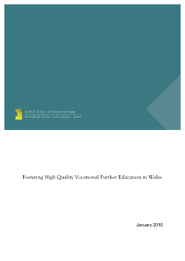 Fostering High Quality Vocational Further Education in Wales