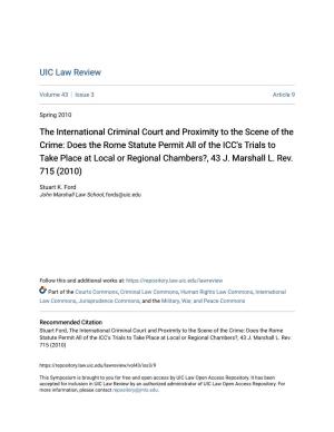 The International Criminal Court and Proximity to the Scene of the Crime