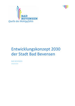 Entwicklungskonzept 2030 Der Stadt Bad Bevensen