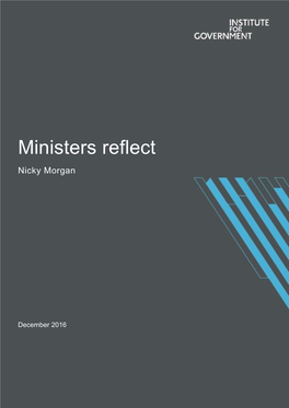 Ministers Reflect Nicky Morgan