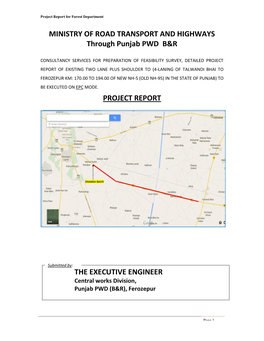 MINISTRY of ROAD TRANSPORT and HIGHWAYS Through Punjab PWD B&R