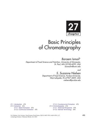 Basic Principles of Chromatography