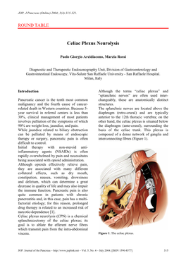 Celiac Plexus Neurolysis