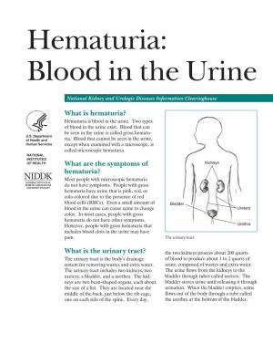 Hematuria: Blood in the Urine