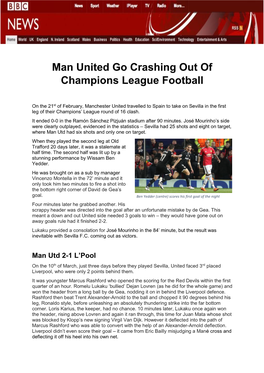 Man United Go Crashing out of Champions League Football