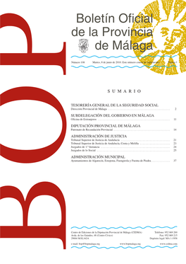 Boletín Oficial De La Provincia De Málaga