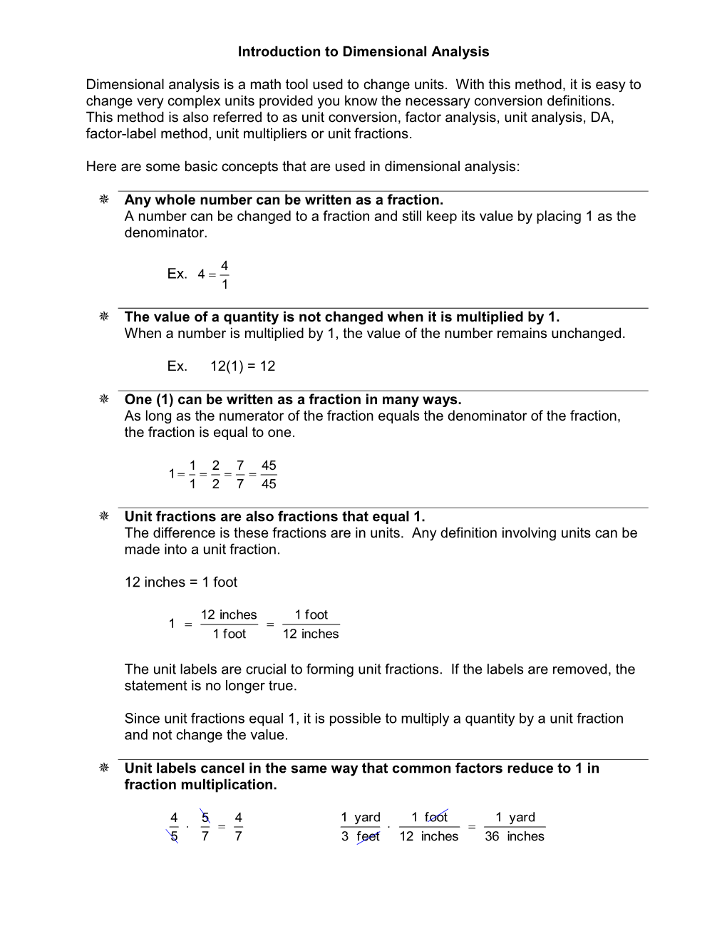 Introduction to Dimensional Analysis