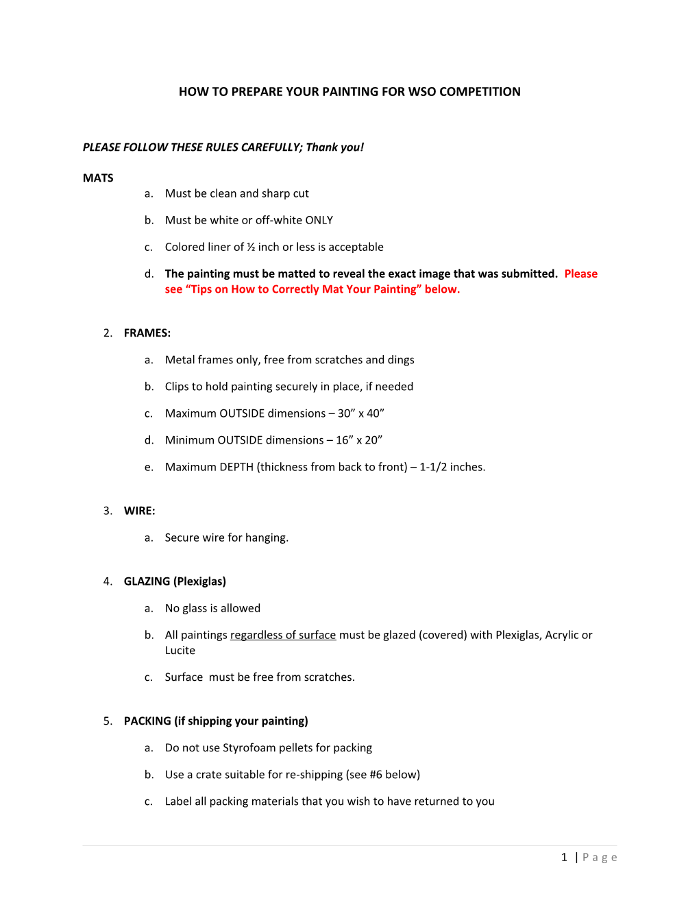 How to Prepare Your Painting for Wso Competition