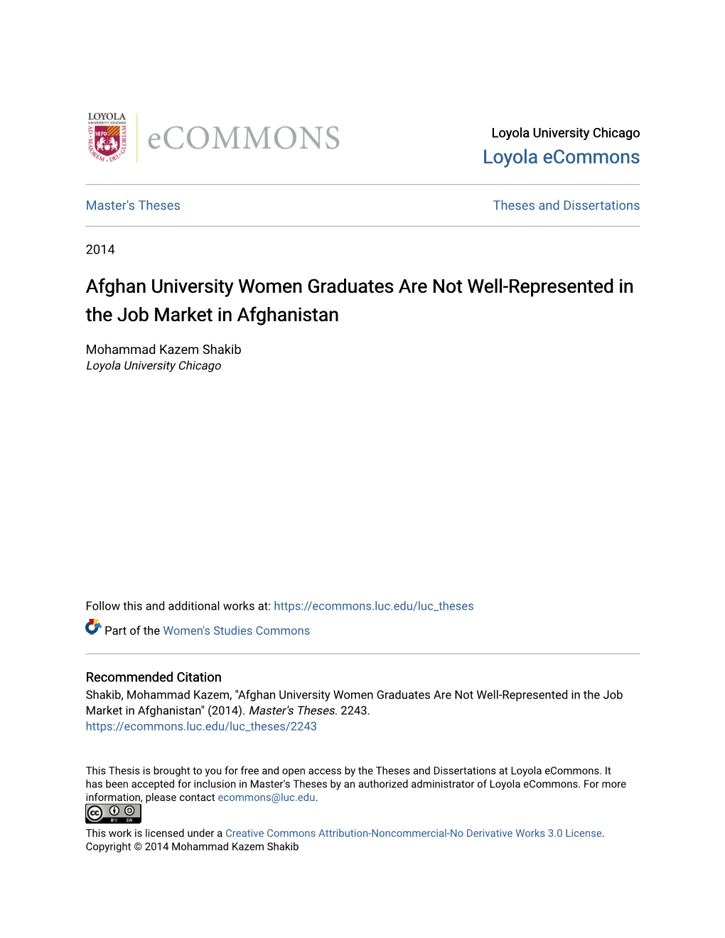 Afghan University Women Graduates Are Not Well-Represented in the Job Market in Afghanistan