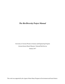 The Bio/Diversity Project Manual