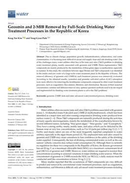 Geosmin and 2-MIB Removal by Full-Scale Drinking Water Treatment Processes in the Republic of Korea