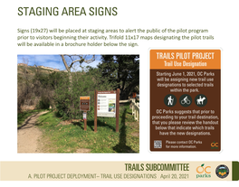 Staging Area Signs
