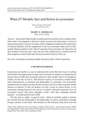 Models, Fact and Fiction in Economics