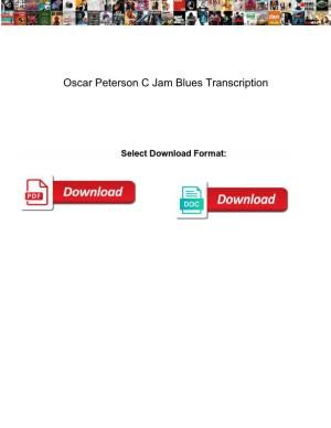 Oscar Peterson C Jam Blues Transcription