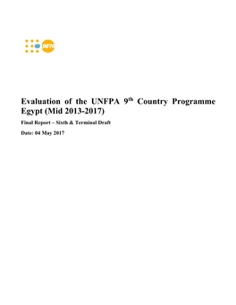 Evaluation of the UNFPA 9 Country Programme Egypt