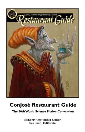 Conjosé Restaurant Guide the 60Th World Science Fiction Convention
