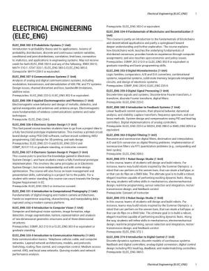 Electrical Engineering (ELEC ENG) 1