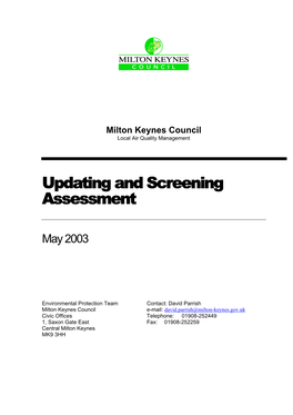 Updating and Screening Assessment