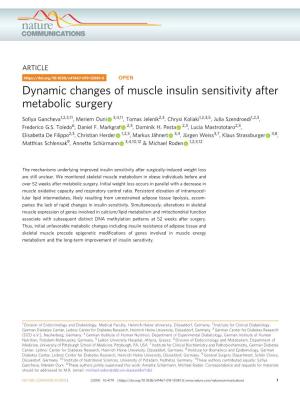 Dynamic Changes of Muscle Insulin Sensitivity After Metabolic Surgery