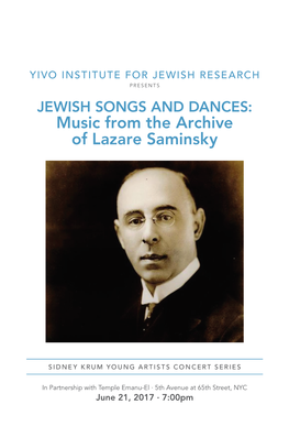 Music from the Archive of Lazare Saminsky