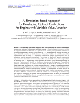 A Simulation-Based Approach for Developing Optimal Calibrations for Engines with Variable Valve Actuation