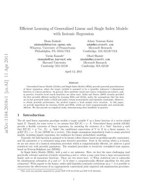 Efficient Learning of Generalized Linear and Single Index Models with Isotonic Regression