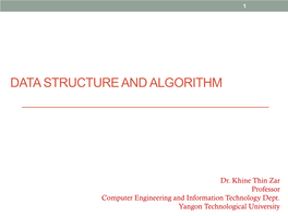 Data Structure and Algorithm (Lecture