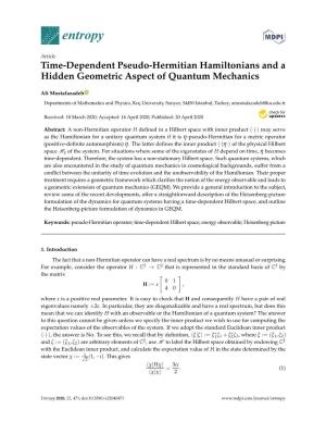 Time-Dependent Pseudo-Hermitian Hamiltonians and a Hidden Geometric Aspect of Quantum Mechanics