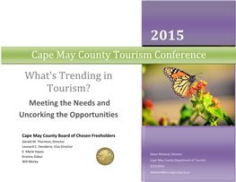 2015 Cape May County Tourism Conference Research Booklet