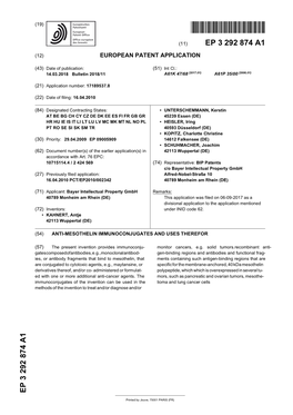 Anti-Mesothelin Immunoconjugates and Uses Therefor