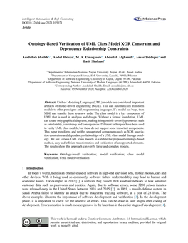 Ontology-Based Verification of UML Class Model XOR Constraint And