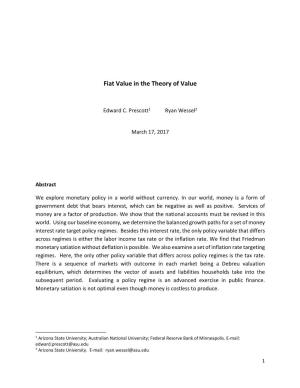 Fiat Value in the Theory of Value
