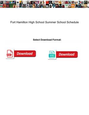 Fort Hamilton High School Summer School Schedule