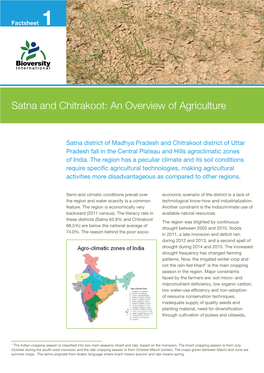 Satna and Chitrakoot: an Overview of Agriculture