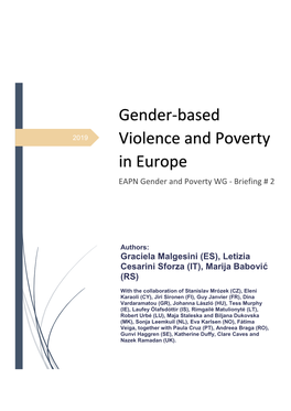 Gender-Based Violence and Poverty in Europe 4