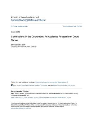 Confessions in the Courtroom: an Audience Research on Court Shows