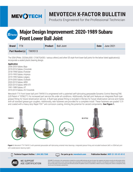 2020-1989 Subaru Front Lower Ball Joint