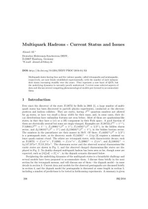 Multiquark Hadrons - Current Status and Issues