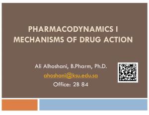 Pharmacodynamics I Mechanisms of Drug Action