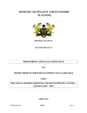 Ministry of Finance and Economic Planning