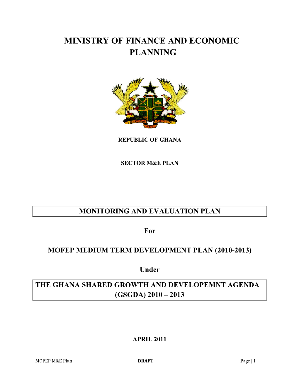 Ministry of Finance and Economic Planning