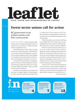 Forest-Sector Unions Call for Action 4 7 13