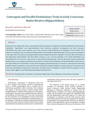 Convergent and Parallel Evolutionary Traits in Early Cretaceous Rudist Bivalves (Hippuritidina)