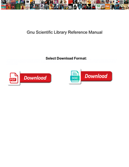 Gnu Scientific Library Reference Manual