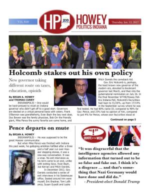 Holcomb Stakes out His Own Policy Mitch Daniels the Comeback Kid