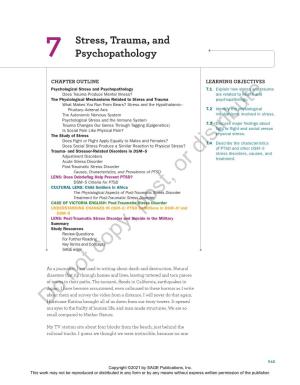 Chapter 7. Stress, Trauma, and Psychopathology