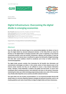 Digital Infrastructure: Overcoming the Digital Divide in Emerging Economies