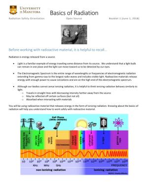 Basics of Radiation Radiation Safety Orientation Open Source Booklet 1 (June 1, 2018)