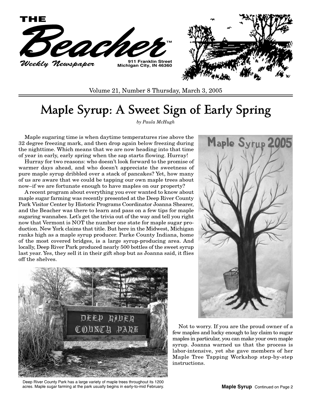 Maple Syrup: a Sweet Sign of Early Spring by Paula Mchugh